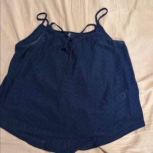 SHEIN Navy Blue Lace Blouse